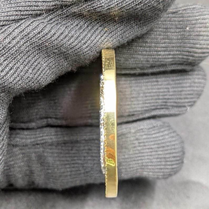 Luxury Moissanite <b>Initial</b> F Halo Round Pendant Iced Out 925 <b>Silver</b> Hip Hop <b>Necklace</b> Custom Unisex Statement Jewelry Gift Charm - Product Image 4