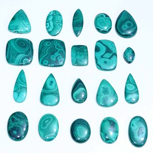 Natural Malachite Cabochon Loose Quartz Gemstone Fine Jewelry Making Gemstone Wholesale Lot Mix Shape - Product Image 2