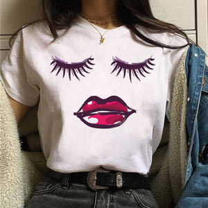 เสื้อยืดฟุตบอลลูกไม้ผู้หญิง Y2k ลายกราฟิก พิมพ์ลายตัวเลข ทรงโอเวอร์ไซส์ คอกลม แขนสั้น เสื้อหลวมๆ สำหรับฤดูร้อน - Product Image 5