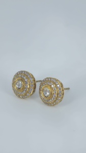 Pendientes de moda premium con baño de rodio y oro, con circonitas redondas, joyería de lujo para mujer. - Product Image 1