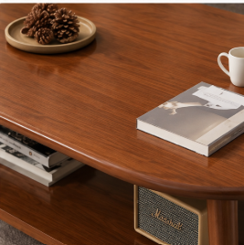 Table basse en bois de style Mid-Century Modern avec étagère de rangement, durable, facile à assembler, meuble de salon pour chambre, bureau, décoration intérieure - Product Image 6