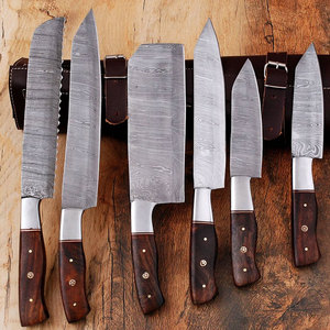 Ensemble de couteaux de cuisine en acier Damas au design unique, couteaux de cuisine durables avec motif de couches d'acier naturel et construction robuste - Product Image 2