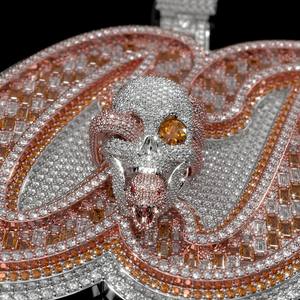 Pendentifs et breloques personnalisés pour homme, style hip-hop, entièrement sertis de moissanite VVS, en argent 925, avec nom ou lettre - Product Image 4