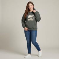 Sweat à capuche personnalisé pour femme avec impression 'Trust The Process', coupe oversize, style streetwear, en molleton, vente en gros