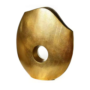 Florero de Metal Hecho a Mano, Moderno y Clásico, con Acabado Plateado Brillante, para Decoración de Mesa de Aniversario, Floreros Grandes - Product Image 3