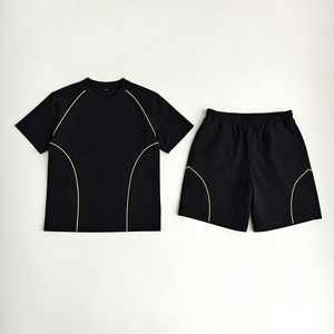 Conjunto Deportivo Personalizado con Logotipo, Camiseta y Pantalones Cortos para Hombre, Traje de Verano para Correr, Conjunto de Pantalones Cortos Holgados para Hombre - Product Image 5