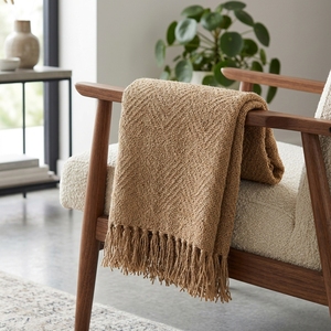 Zigzag Throw Jute Woven Soft Fabric Solid Long Lightweight Decorative Throw Blanket Home Textile Scarves <b>Shawls</b> Sofa Bed Coverle - Product Image 4
