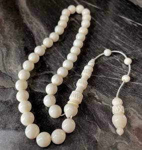 Cuentas de Oración Islámicas de Hueso de Camello Auténtico, Tasbih Ecológico Hecho a Mano, 33 Cuentas, Misbaha Tasbeeh de 10 mm - Product Image 1