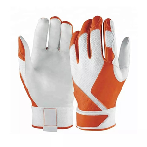 Gants de frappe en cuir blanc et vert pour softball, rembourrés, avec fermeture auto-agrippante, unisexes, pour adultes, pour l'entraînement - Product Image 5