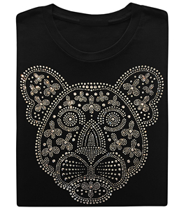 T-shirt pour homme noir avec strass, motif grue, design oiseau scintillant, manches courtes, streetwear de luxe pour soirée et mode, haute qualité - Product Image 4