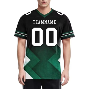 Camisetas de Fútbol Americano Personalizadas con Nombre de Equipo para Hombre, Camiseta de Fútbol 100% Poliéster de Malla con Cuello en V, Manga Corta, Tallas Grandes - Product Image 2