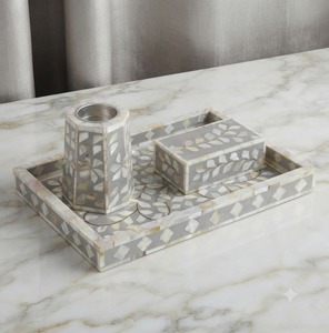 Juego de Quemador de Incienso de Sándalo y Madreperla, Ecológico, Portátil, Bandeja para Mubkhar, Difusor de Aromaterapia Islámica, Decoración para el Hogar - Product Image 1