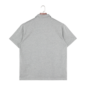 เสื้อโปโลแขนสั้นผู้ชาย สีเทา ผ้าถัก 100% คอตตอน สวมใส่สบาย สีพื้น ทรงปกติ ไซส์ใหญ่ คอปกโปโล - Product Image 2