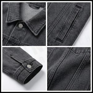 Veste en jean de haute qualité Oem en coton lourd homme bleu marine broderie surdimensionné conception de logo personnalisé veste en jean pour hommes pour hommes - Product Image 4