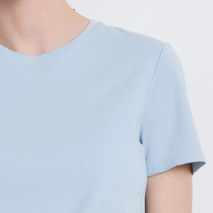 T-shirt Chic Urbain Femme / T-shirt Quotidien Élégant en Coton 2026 Col Rond Coupe Oversize avec Logo - Product Image 4