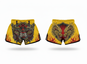กางเกงขาสั้น MMA BJJ สำหรับชกมวยไทย คิกบ็อกซิ่ง ผลิตจากผ้าซาตินโพลีเอสเตอร์ รุ่นใหม่ล่าสุด เอวยางยืดสูง สำหรับผู้ชาย - Product Image 6