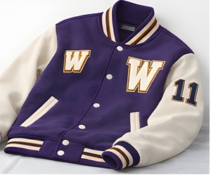 Chaqueta Universitaria Personalizada OEM ODM de Marca Privada, Chaqueta de Béisbol Universitaria de Algodón y Forro Polar de 350 g/m², Fabricante Mayorista con Logotipo Personalizado - Product Image 1