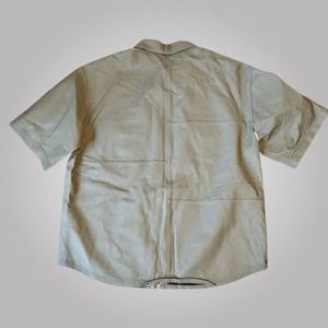 Chemise en cuir d'agneau noir classique pour hommes, prix d'usine, collection de chemises, respirante, décontractée, style streetwear, fabrication artisanale OEM - Product Image 6