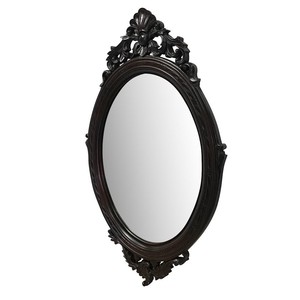 Intricate Carved Mahogany Wall <b>Mirror</b> - Traditional Style for Elegant Decor - Product Image 1