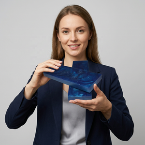 Handmade Waterproof Fashion Resin Mold with Blue Marbled Irregular Shape Artistic Design for Home Decor & Collectibles - Product Image 1