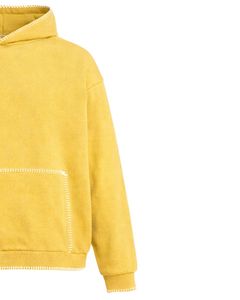 Sudadera con Capucha Amarilla Extra Grande para Hombre, con Bolsillo Canguro, Estilo Urbano, Gruesa, Informal, para Invierno, Fabricante OEM - Product Image 4