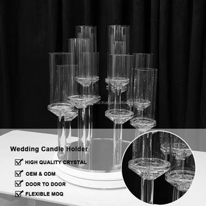 SMOOTH Vente en gros d'usine, chandelier à 6 bras en métal argenté, court, centre de table, mariage - Product Image 2