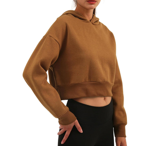 Outfitize International Bulk Women Hoodie Wholesale <b>Velour</b> Luxury Soft Velvet Crop Top <b>Sweatshirt</b> Custom Logo Streetwear Gear - Product Image 3