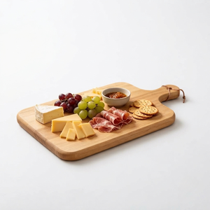Planche à découper en bois naturel écologique, épaisseur 1,5 cm, avec poignée intégrée et trou de suspension REHMAN CRAFT - Product Image 2