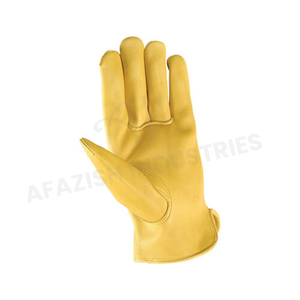 Guantes de Seguridad HOLY SIGNS INTERNATIONAL HSI-WG-0018, Amarillos, de Cuero Dividido, Resistentes, con Doble Palma, Transpirables y Cómodos, Venta al Por Mayor - Product Image 1
