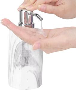 Ensemble de 4 distributeurs de savon et de lotion en marbre poli de qualité export, décoration intérieure de salle de bain contemporaine et luxueuse - Product Image 4