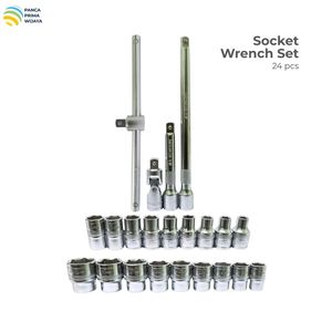 Jeu de clés à douilles en chrome vanadium de haute qualité, 24 pièces |   Kit d'outils de réparation automobile 6 pièces avec boîte de rangement en PVC, embout de 1/2 pouce - Product Image 1