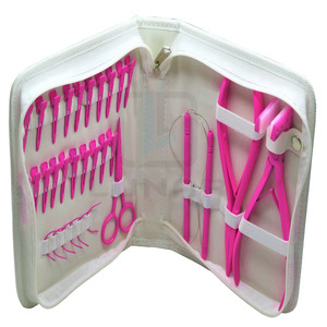 Hair Extension Tools Kit With Pliers Wire <b>Hook</b> Scissor hair Sectioning <b>Clips</b> C Needles High Quality & Performance Enhancing Kit - Product Image 3