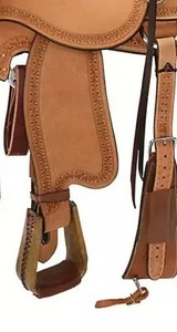 PRIMEFIELD ENTERPRISES PE-HSP-002 Silla de montar western de cuero de alta calidad con estructura de madera, herrajes de latón, color bronce, personalizable - Product Image 5