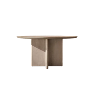 Contemporary Outdoor Dining <b>Table</b> Solid Teak with Dark Grey Finish <b>Round</b> Slatted Surface Garden <b>Patio</b> Resort Dining Area - Product Image 1