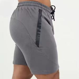 Pantalones Cortos Deportivos Casuales para Hombre, 100% Algodón, con Cordón, para Gimnasio y Running, de Felpa Gris, con Logotipo Personalizado, Ecológicos, al por Mayor - Product Image 2