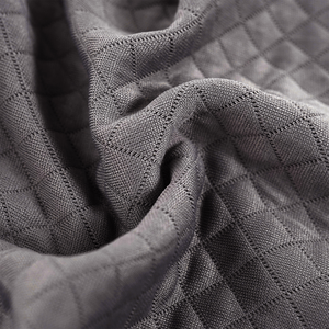 Solución textil sostenible RCO-TK0007 Tejido con mejora de textura Seawool PET/Lyocell=52/42/6 Jacquard Diamond para ropa de viaje - Product Image 6