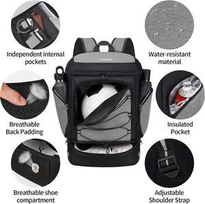 Multifunctional Foldable Soft Breathable Durable <b>Large</b> Capacity 36-57L Sports Duffel Bag Zipper Closure Shoes Compartment Gym - Product Image 3