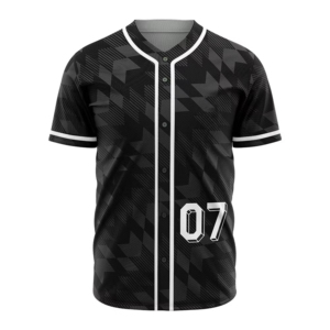Baseball Jersey Men's Black Geometric Print 07 Sublimated Breathable <b>Polyester</b> Short Sleeve All Seasons Apparel - Product Image 2