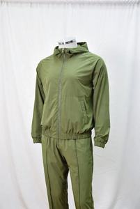 Mens Olive Green Hooded Windbreaker Tracksuit Lightweight <b>Zip</b> <b>Up</b> <b>Jacket</b> and Jogger Set Waterproof Outdoor Sportswear - Product Image 6