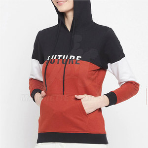 เสื้อฮู้ดดี้ผู้หญิงทรงหลวมทันสมัย แต่งสีตัดกัน สไตล์สตรีทแวร์ ราคาประหยัด - Product Image 3