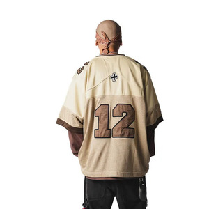 Maillot de hockey sur glace pour homme, col rond, manches courtes, numéro 12, marron beige, polyester, coupe décontractée, toutes saisons, vêtements de sport - Product Image 2