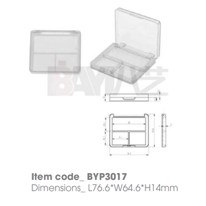 Conteneur en plastique transparent compact Trio avec logo personnalisé pour fard à paupières, bronzer, blush et illuminateur - Product Image 1