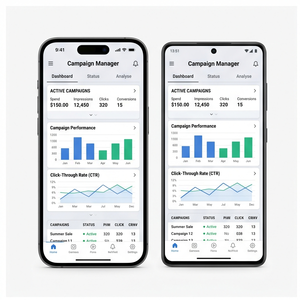 Application de tableau de bord Royalcraft Analytics – Analyse des données, rapports, suivi des KPI, outils d'analyse de données commerciales iOS/Android - Product Image 1