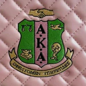 AKA Quilted Tech Pouch Pink Cosmetic Bag Travel Organizer Zipper <b>Case</b> Alpha Style Sorority Greek Apparel Accessory Storage Bag - Product Image 5
