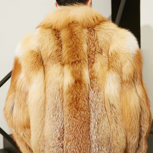 New Arrival <b>Long</b> Sleeve Luxury Full Pelt Full Sleeve Animal Fur Collar <b>Coat</b> Plus Size Natural Red Fox Fur Jackets for <b>Men</b> - Product Image 4
