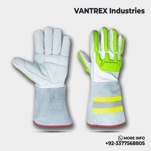 2026 Wholesale Long Cuff Impact Protective Cut Resistant Anti-Impact TPR Silicone-free <b>Driver</b> Safety Goatskin Leather <b>Gloves</b> - Product Image 5