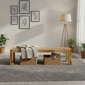 Banc de salle à manger artisanal en bois de Sheesham, bois de rose indien massif, design contemporain pour l'extérieur, mobilier d'art artisanal pour la maison - Product Image 2