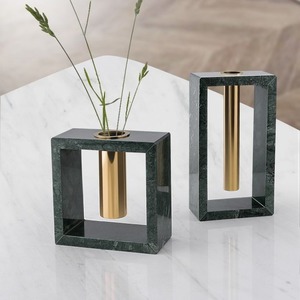 Modern Stainless Steel Tube Flower Vase Luxury Decorative Tabletop Vase <b>Tall</b> Cylinder Flower Holder Contemporary Centerpieces - Product Image 4