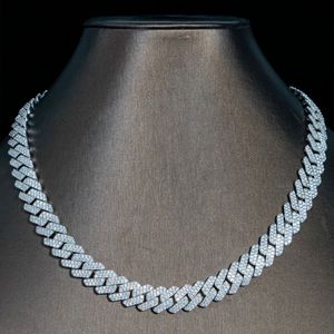 Unique Design Elegant Cuban Chain <b>Choker</b> Necklace with Moissanite Gold Plated IGI Certified for Unisex Trendy Layering Jewelry - Product Image 5