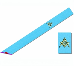 Roseta de Rito Memphis-Misraim Master Sash, de Cuero Premium, Bordada a Mano con Hilos de Oro, Regalia Ceremonial para Logia Azul - Product Image 1